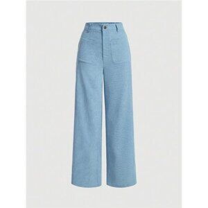 Ladies' Solid Color Straight Corduroy Pants